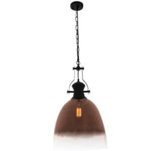 Brightstar PEN762 ROSE Black Metal Pendant with Faded Rose Gold Glass