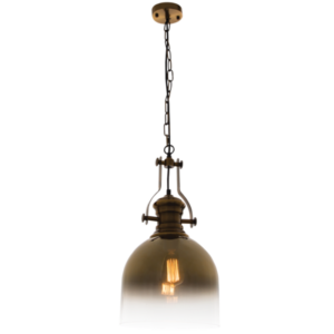 Brightstar PEN763 GOLD Satin Brass Pendant with Gold Glass