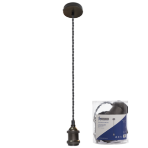 Brightstar PEN784 Gun Metal Colour Pendant with Black Twist Cord