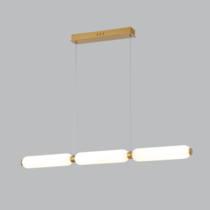 Brightstar PEN790/3 GOLD Aluminium And Opal Glass Pendant