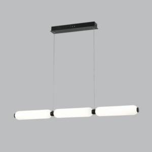 Brightstar PEN791/3 BLACK Aluminium And Opal Glass Pendant