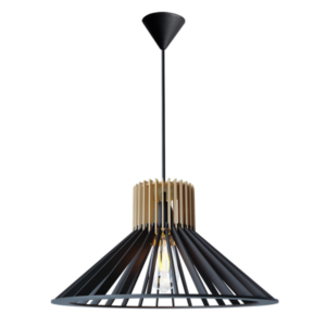 Brightstar PEN810 Bamboo Marble Wood Finish and Wood Pendant 60W (LED or CFL only) Natural/Black