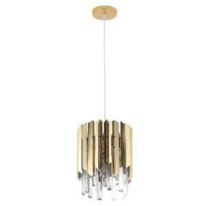 Brightstar PEN842 GOLD Stainless Steel and Crystal Pendant Gold