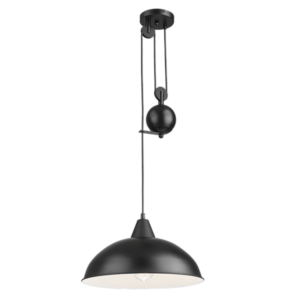 Brightstar PEN871 BLACK Metal Pendant with White Inner Black