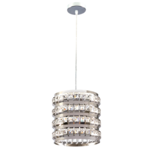 Brightstar PEN907 CHROME Polished Stainless Steel Pendant with Acrylic Crystals