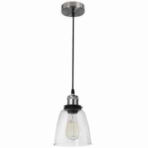 Brightstar PEN921 SATIN Satin Chrome Pendant with Clear Glass