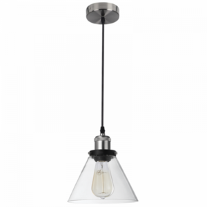 Brightstar PEN922 SATIN Satin Chrome Pendant with Clear Glass