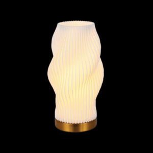 K Light PO-KLT-1911 230v 6W LED E27 Dahlia 3D Printed Recycled Table Lamp White