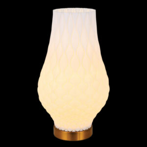 K Light PO-KLT-1921 230v 6W LED E27 Bluebell 3D Printed Recycled Table Lamp White
