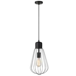 Brightstar PEN204 BLACK Metal Pendant with Chrome Frame Black
