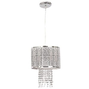 Brightstar PEN486/1 CHROME Polished Chrome Pendant with Silver Beads