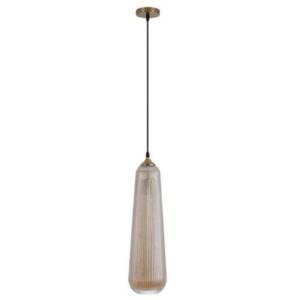 Brightstar PEN839 AMBER Metal and Amber Glass Pendant