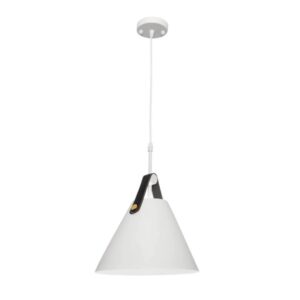 Brightstar PEN606 WHITE Metal Pendant with Leather Strap