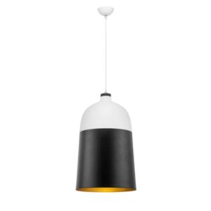 K Light H-KLCH-1429BL/G Large Two-Tone Metal Pendant White and Black