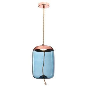 K Light K-LED-9966B/BU LED Bee Hive Glass and Rope Pendant