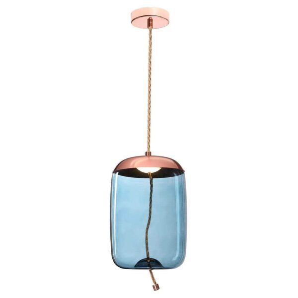 K Light K-LED-9966B/BU LED Bee Hive Glass and Rope Pendant