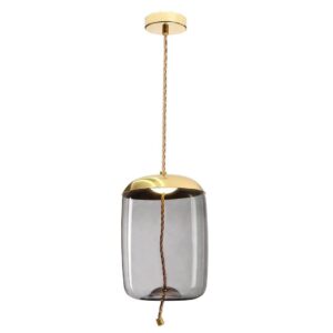 K Light K-LED-9966B/SM LED Bee Hive Glass and Rope Pendant