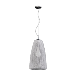 K Light A-KLCH6159-L Large Acrylic Bell Pendant Chrome with Clear Acrylic Shade