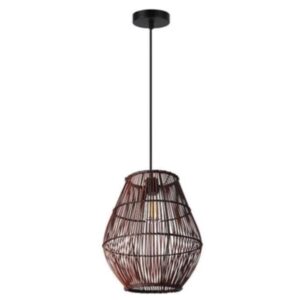 K Light E-KLCH-7130 Rattan and Bamboo Pendant Coffee