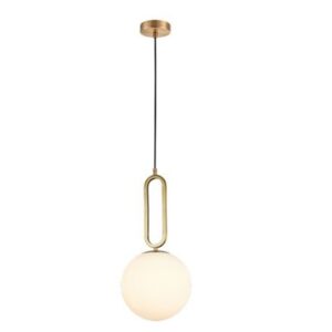 K Light A-KLCH-913-25 Croquet Antique Brass 25cm Glass Pendant Antique Brass with Opal White Glass