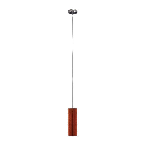 K Light A-KLCH6113S/AB Acrylic Amber Slim Cylinder Pendant Chrome with Amber Acrylic Shade