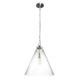 K Light B-KLCH-2196-1L Clear Glass Cone Pendant
