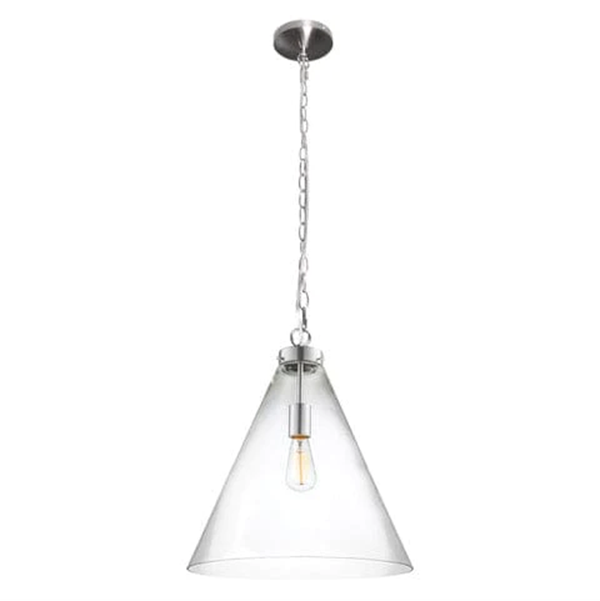 K Light B-KLCH-2196-1L Clear Glass Cone Pendant