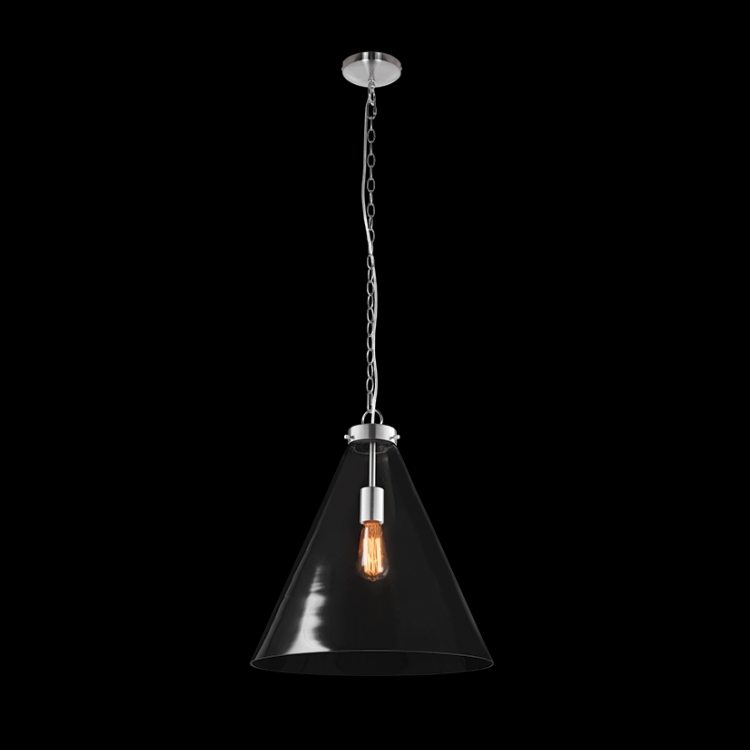 K Light B-KLCH-2196-1L Clear Glass Cone Pendant - Image 2