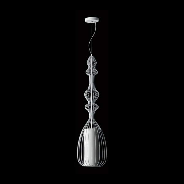 K Light CA-KLCH-1047/WH Ball Wire Metal Pendant White