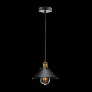 K Light CA-KLCH-1124/1 Single Pendant Black and Antique Brass