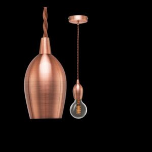 K Light DA-KLCH-888/CO Bullet Pendant with Twisted Fabric Cord