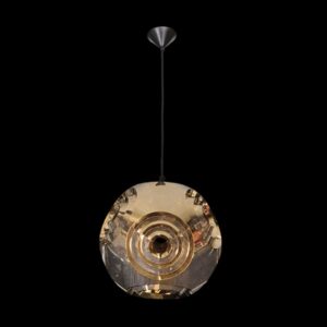 K Light DL-KLCH-9198L/G Large Stainless Steel Mesh Rose Pendant Satin Gold