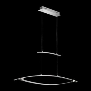 K Light F-KLCH-LINEAR/2 12W Strip LED 2 Glass bars Up and Down Pendant Chrome