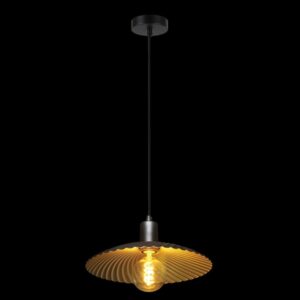 K Light G-KLCH-502/30 230v 40W E27 30cm Golden Shell Pendant Gold and Black