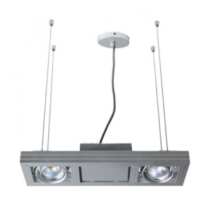 K Light HP-9912BZ 50W G5.3 MR16 2 Lights Dicroic Pendant Oxidated Silver