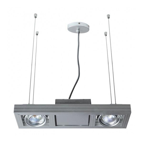 K Light HP-9912BZ 50W G5.3 MR16 2 Lights Dicroic Pendant Oxidated Silver