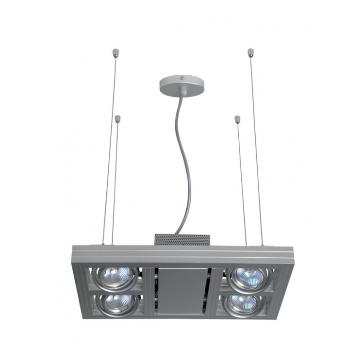 K Light HP-9914BZM 50W G5.3 MR16 4 Lights Dicroic Pendant Oxidated Silver