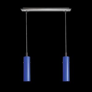 K Light HP2-767-NS Two Light Glass Tube Pendant Blue