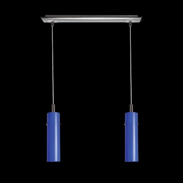 K Light HP2-767-NS Two Light Glass Tube Pendant Blue