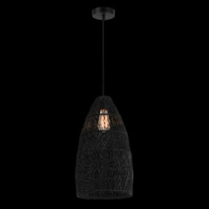 K Light E-KLCH-7089/BL Rattan Pendant Black