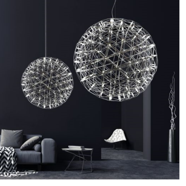 K Light K-LED-9027S/WW LED Deathstar Stainless Steel Pendant Medium Silver - Image 3
