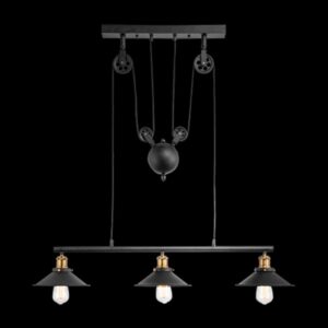 K Light CA-KLCH-1126/3 Adjustable Trio Pendant Black and Antique Brass