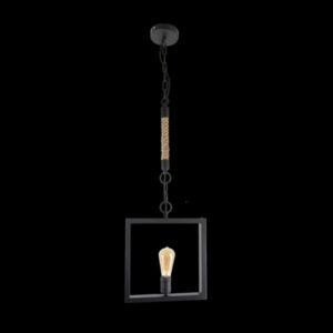 K Light CA-KLCH-1314 Square Metal Pendant Black