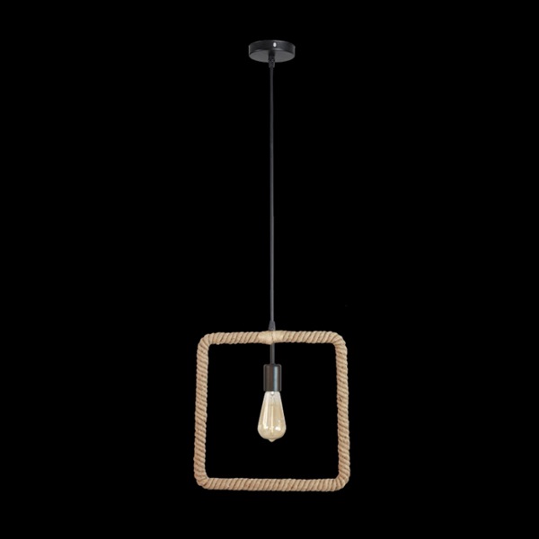 K Light CA-KLCH-1554 Square Rope Pendant Black