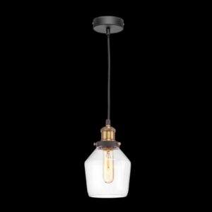 K Light CA-KLCH-3210 Antique Brass and Glass Small Pendant with Clear Glass