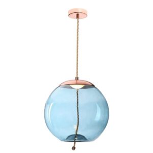 K Light K-LED-9966C/BU 5W LED Orb Glass and Rope Pendant