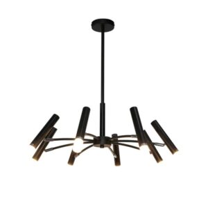 K Light 3E-KLCH-1044/8 230v 3W G9 LED 8 Light Octopus Pendant Black