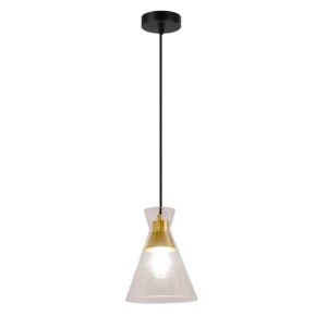 K Light 3E-KLCH-800/1 Cleopatra Glass Pendant Matt Black/Brass with Clear Glass