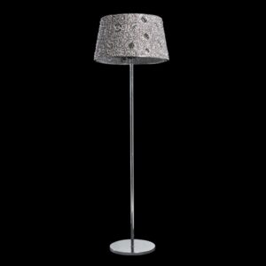 K Light A-KLF6149/50 Acrylic Floor Lamp with Foot Switch Chrome with K5 Crystals Embedded Chrome Acrylic Shade