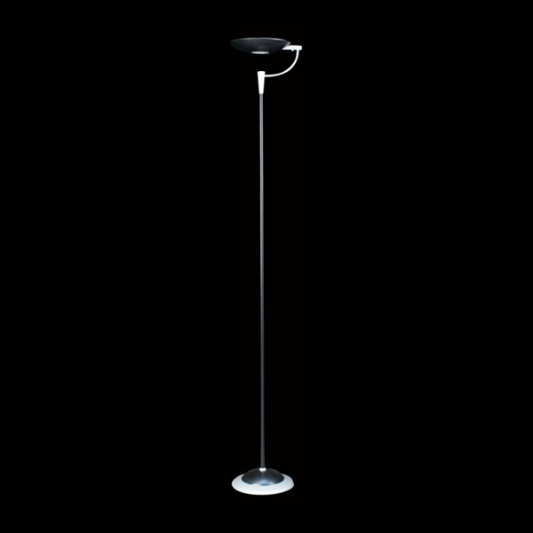K Light KLF-GEELONG/BL 300W QI 118 Halogen Floor Lamp with Foot Dimmer Black and Silver
